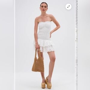 AKIRA LET'S GO TO THE BEACH RUFFLE MINI DRESS SIZE LARGE NWT